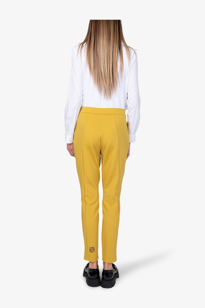 鬆緊腰人造皮革長褲