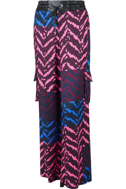 Wide Trousers with Zigzag Print