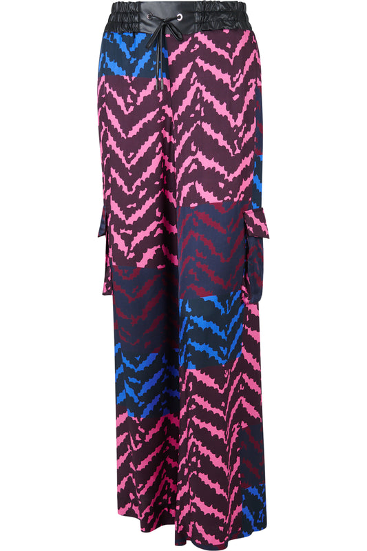Wide Trousers with Zigzag Print
