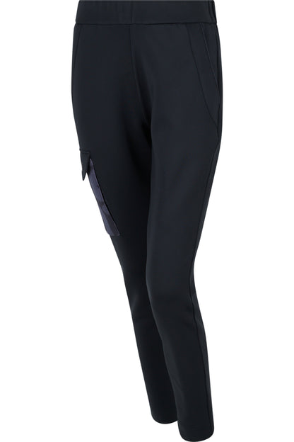 鬆緊腰豹紋印花翻蓋大口袋休閒褲