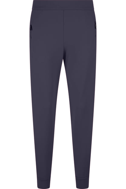 波點拼接鬆緊腰休閒褲