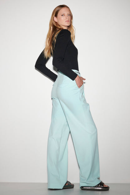 Wide-Leg Pants with Pleats