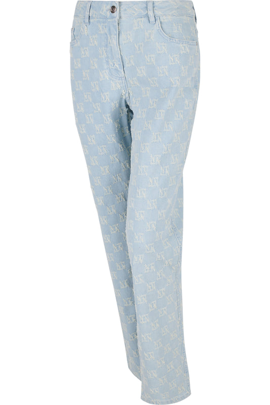 Jeans with a Checkerboard Pattern