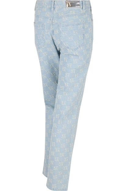 Jeans with a Checkerboard Pattern
