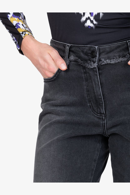 流蘇飾邊洗水牛仔褲