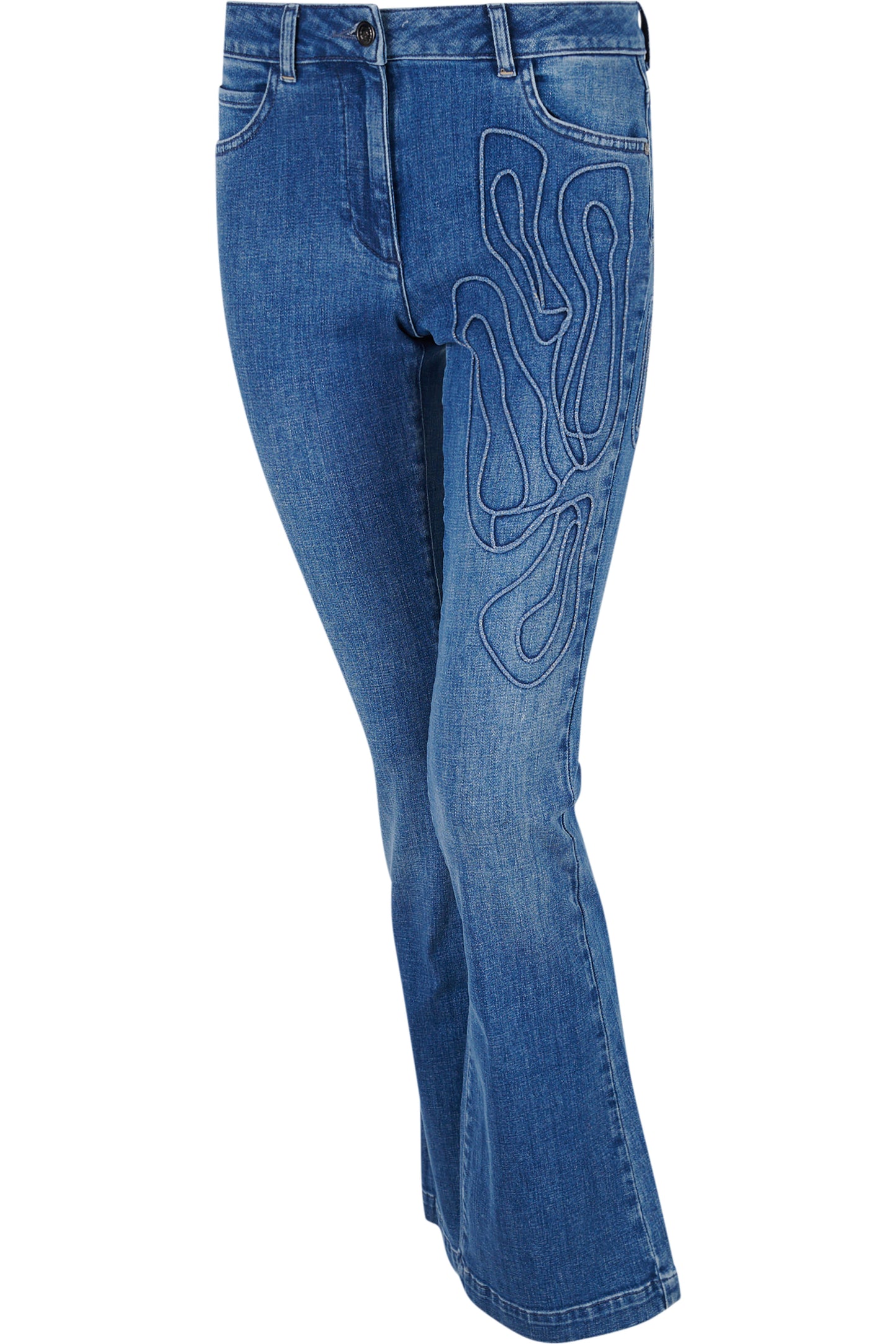 Boot-cut Jeans with Embroidery