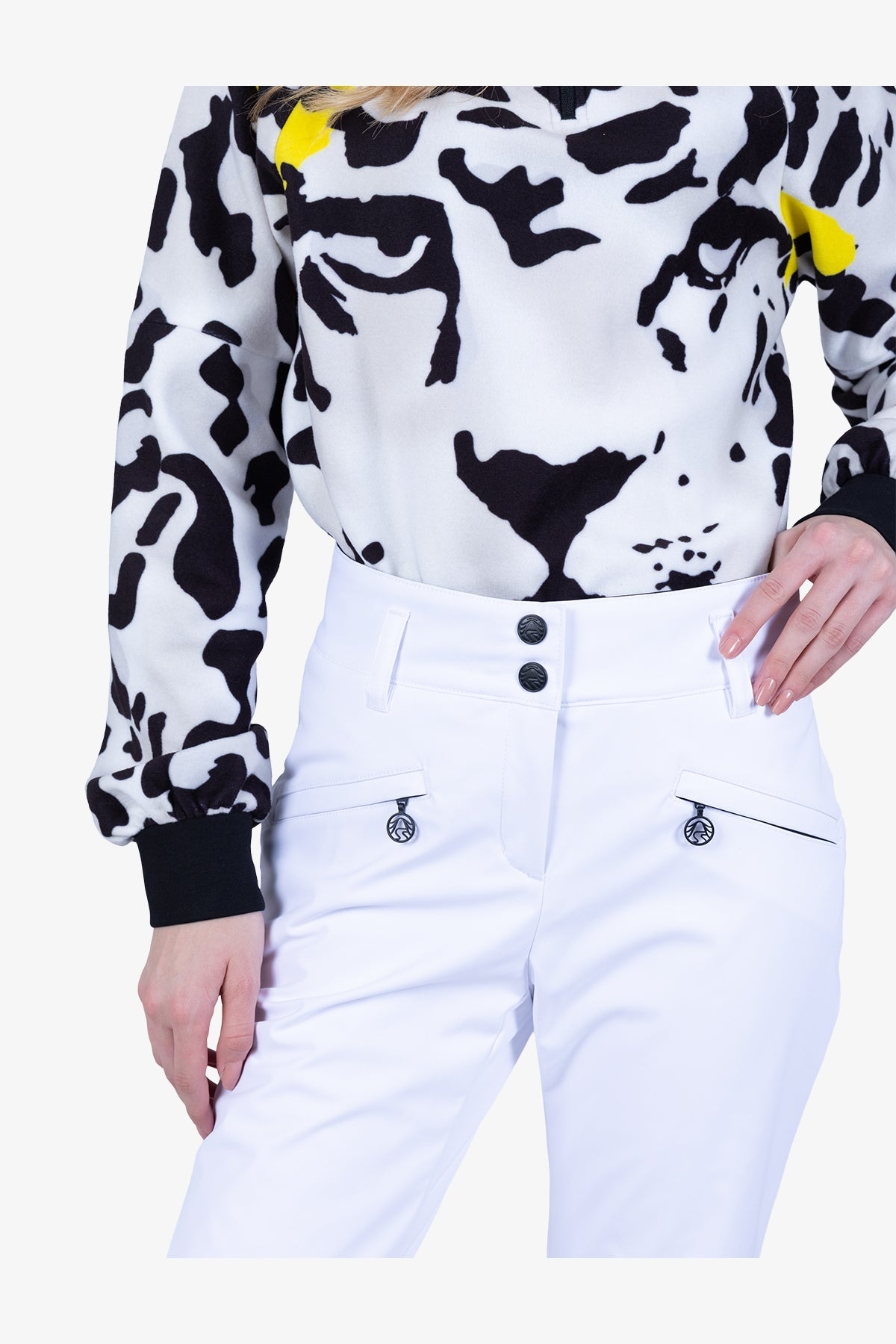 拉鏈口袋襯墊滑雪長褲