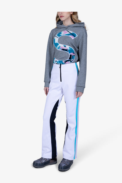 撞色側飾邊修身長褲