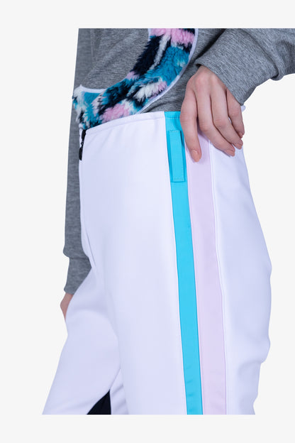 撞色側飾邊修身長褲