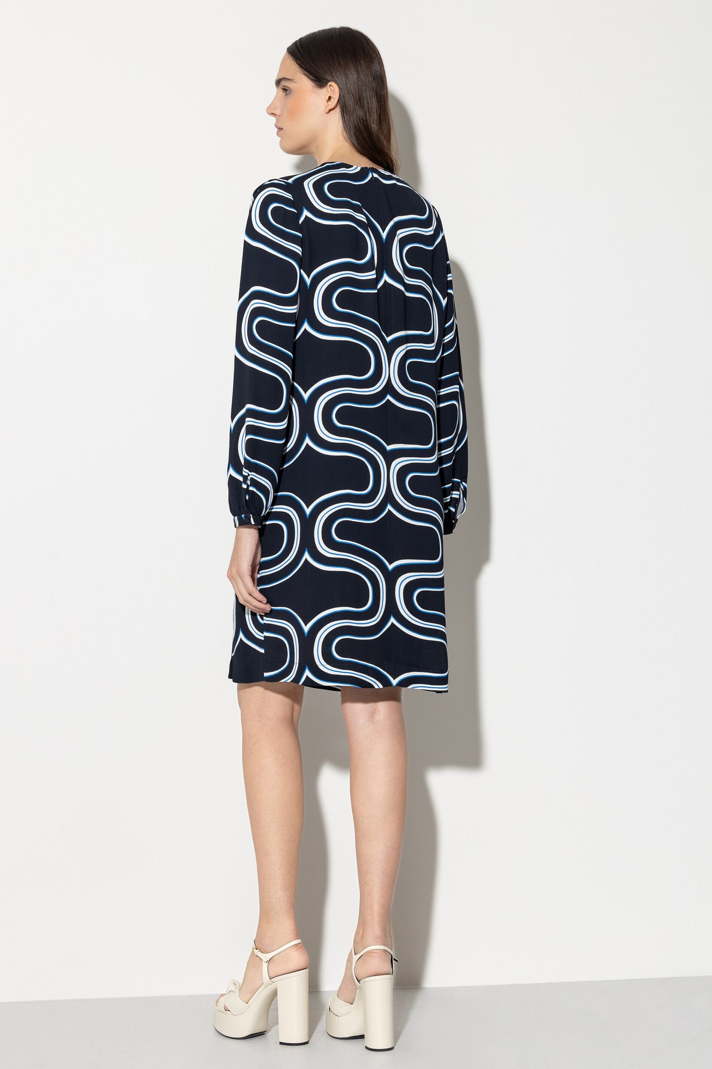 Mini Dress with Wave Print