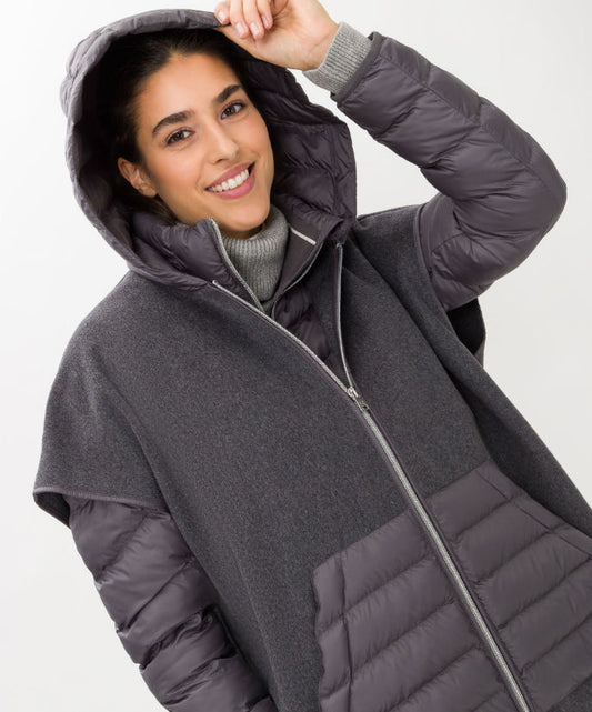 時尚絎縫拼接連帽馬甲