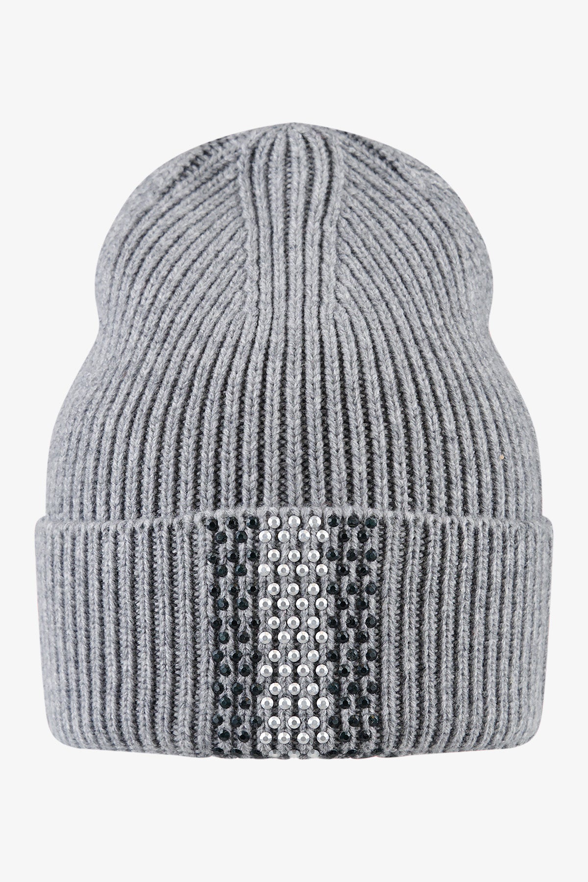 萊茵石裝飾羊毛針織帽