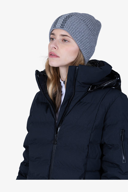 萊茵石裝飾羊毛針織帽