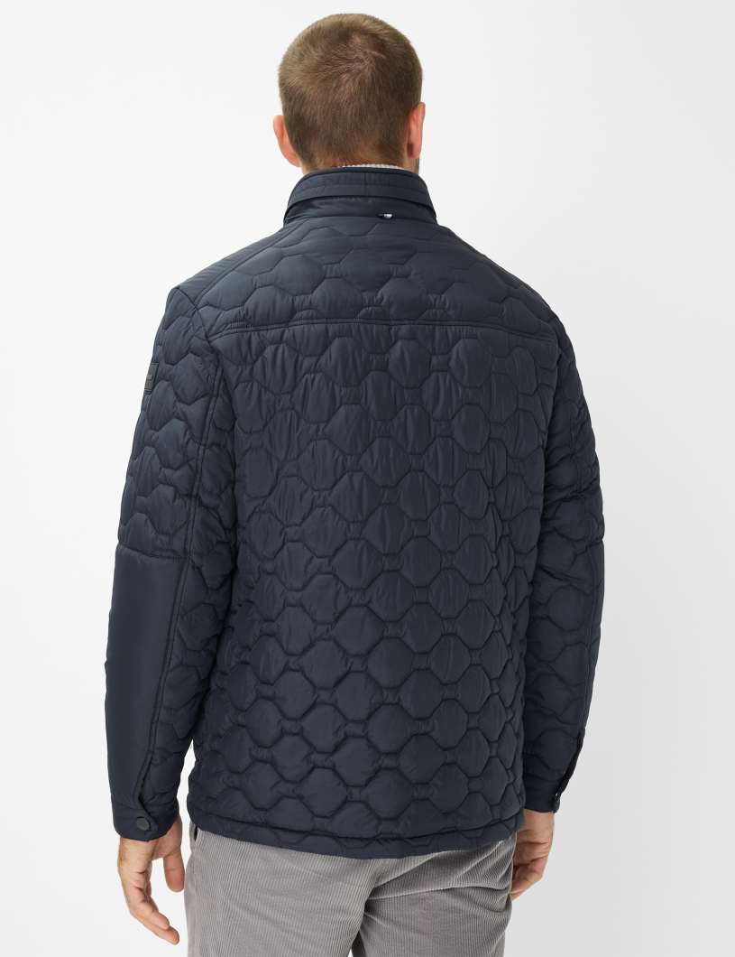 絎縫立領拉鏈休閒夾克