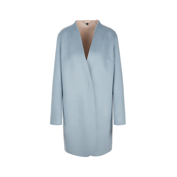 Reversible coat in wool and cashmere