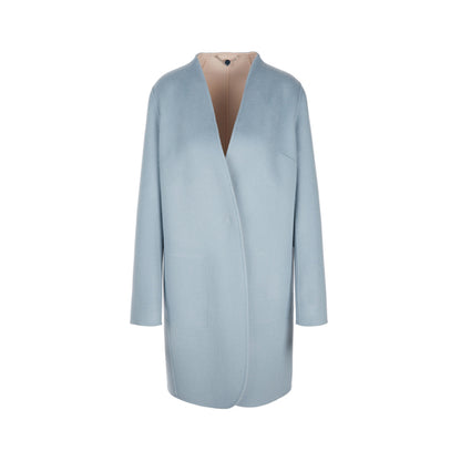 Reversible coat in wool and cashmere