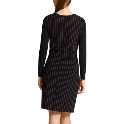 Knitted dress with contrast stripes