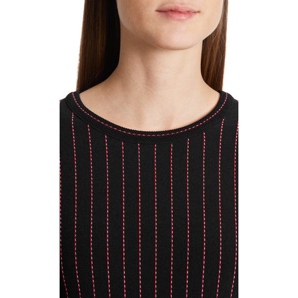 Knitted dress with contrast stripes