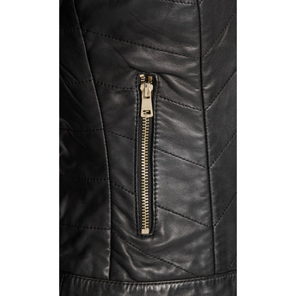 Leather jacket with rivets