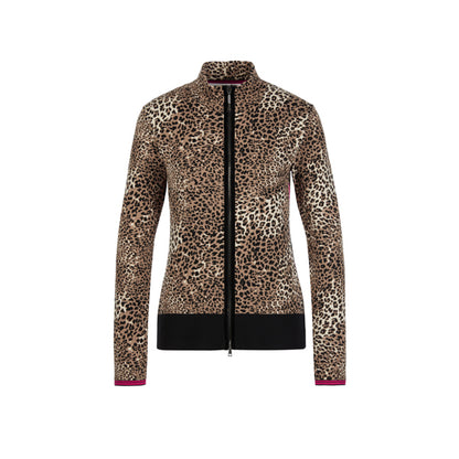Jacquard jacket with leopard pattern