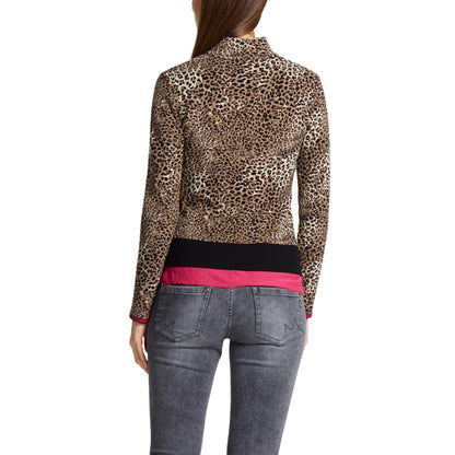 Jacquard jacket with leopard pattern