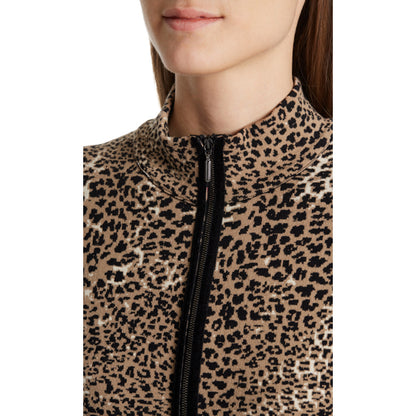 Jacquard jacket with leopard pattern