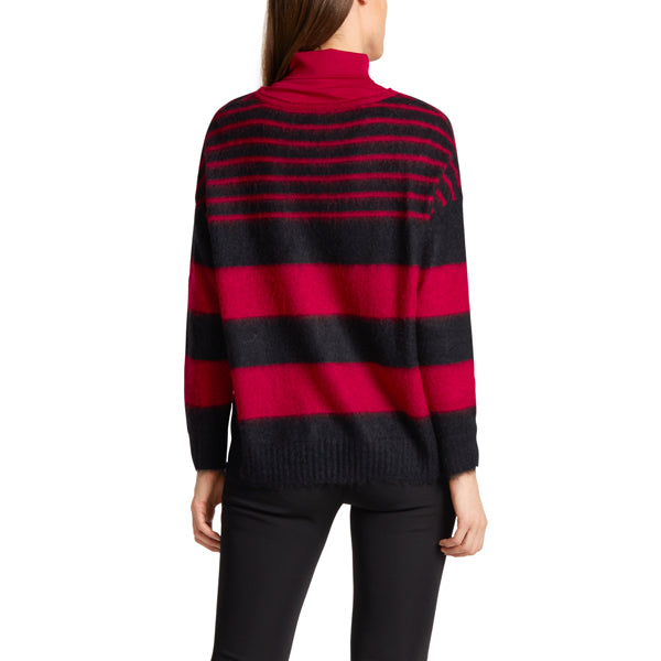 Stripy knit sweater with mohair