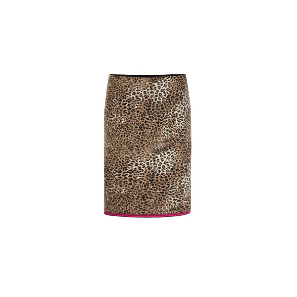 Jacquard skirt with leopard pattern