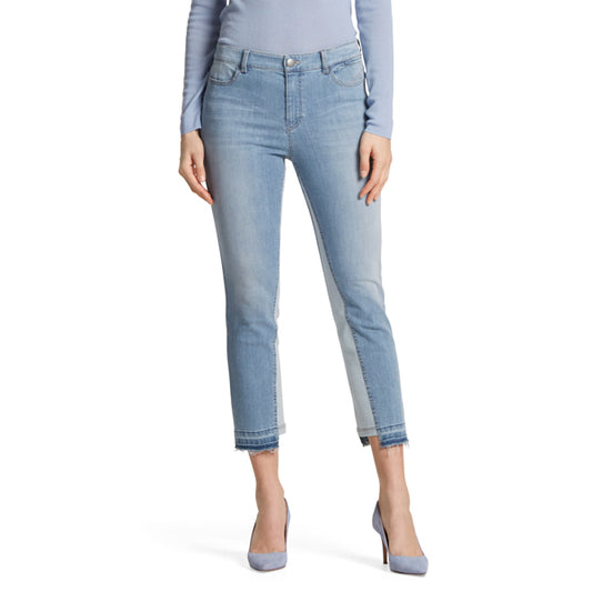 Cropped jeans with fringes