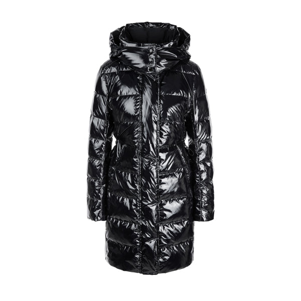 Glossy patent leather coat