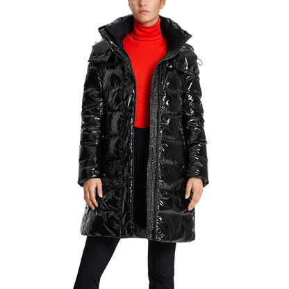 Glossy patent leather coat