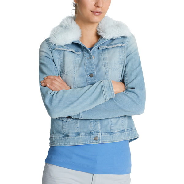 Jeans jacket with tiger embossing