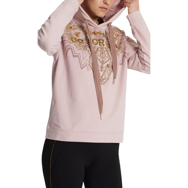 Fitwear sweatshirt with rivets and rhinestones