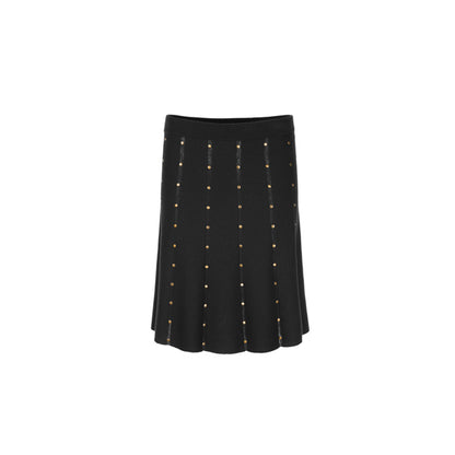 Godet skirt with rivets