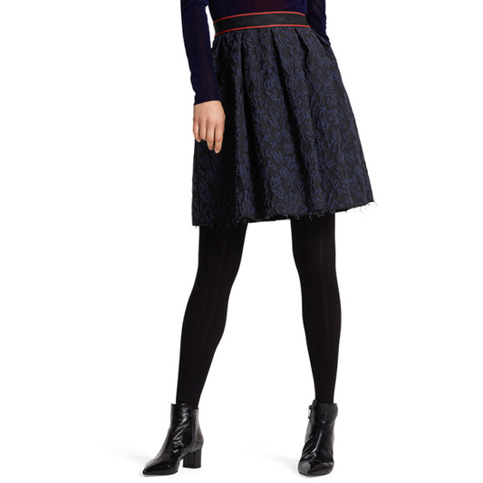 Jacquard skirt with fringes